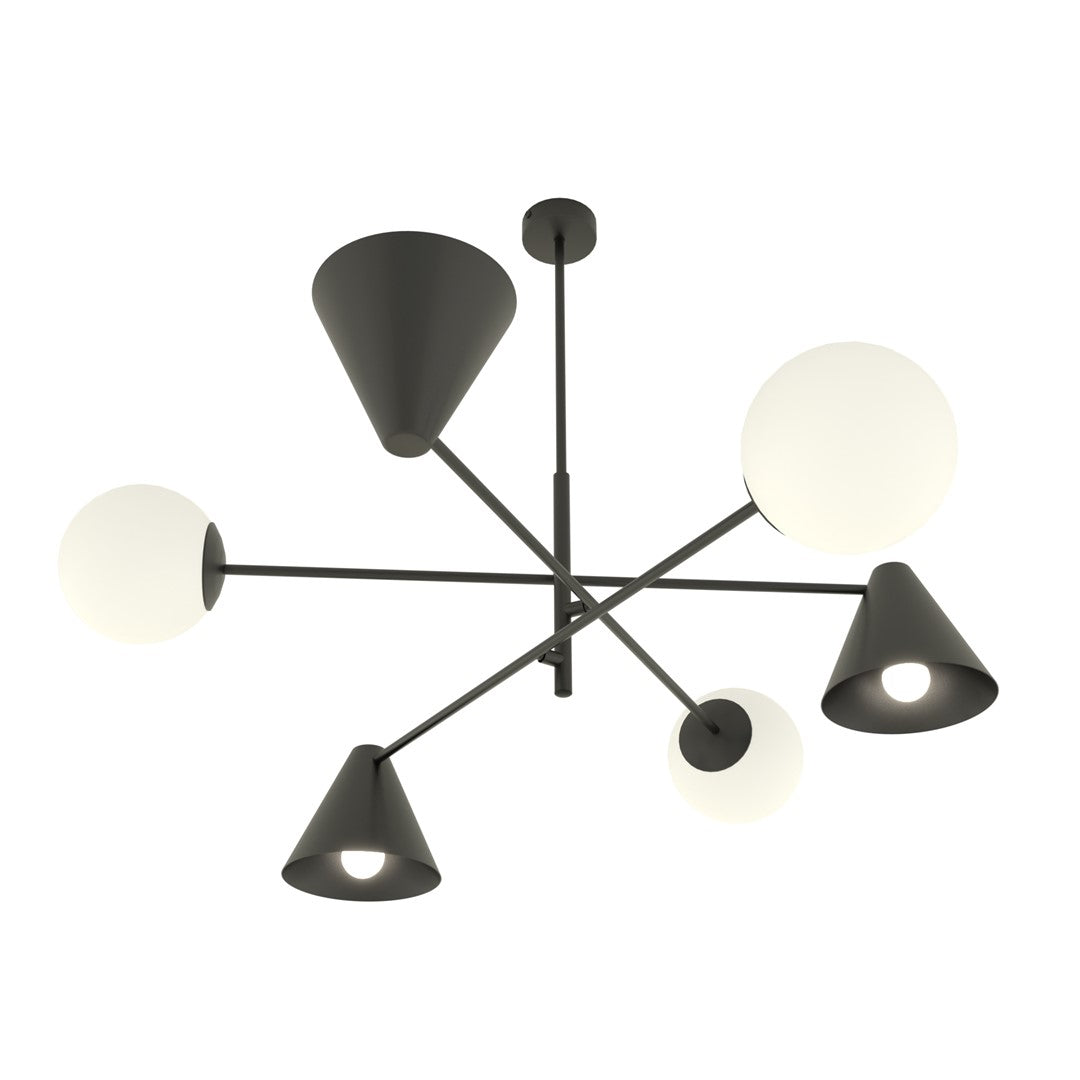 Hermes 6-light black pendant light