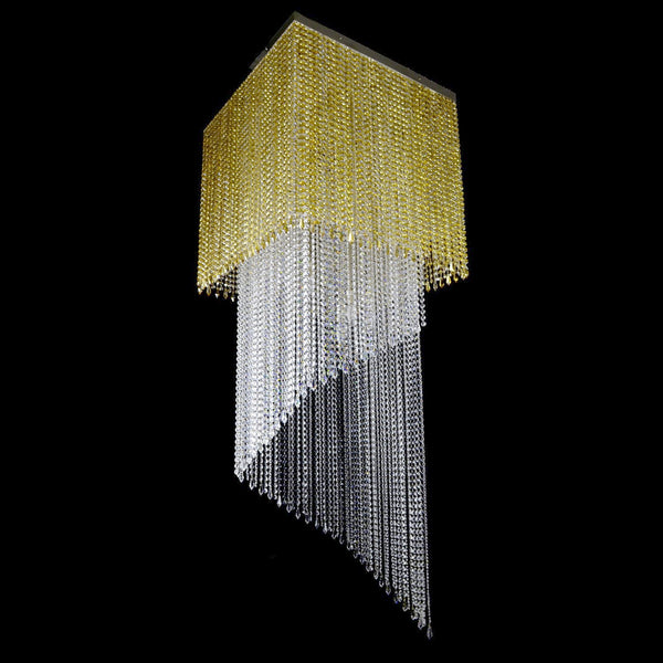 Spiral crystal pendant light