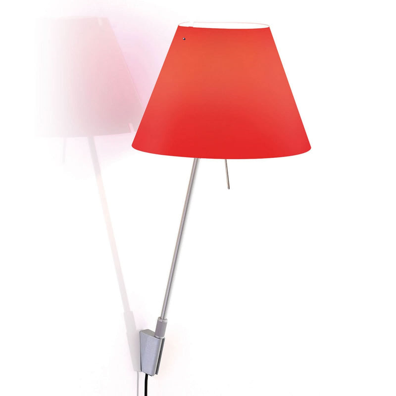 Applique murale Costanzina en aluminium, rouge, hauteur 54 cm