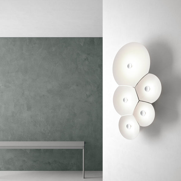 Applique murale LED Bulbullia en aluminium, blanc, hauteur 62 cm