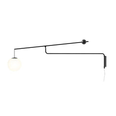 Applique murale Malamata en verre, noir mat et blanc, hauteur 35 cm