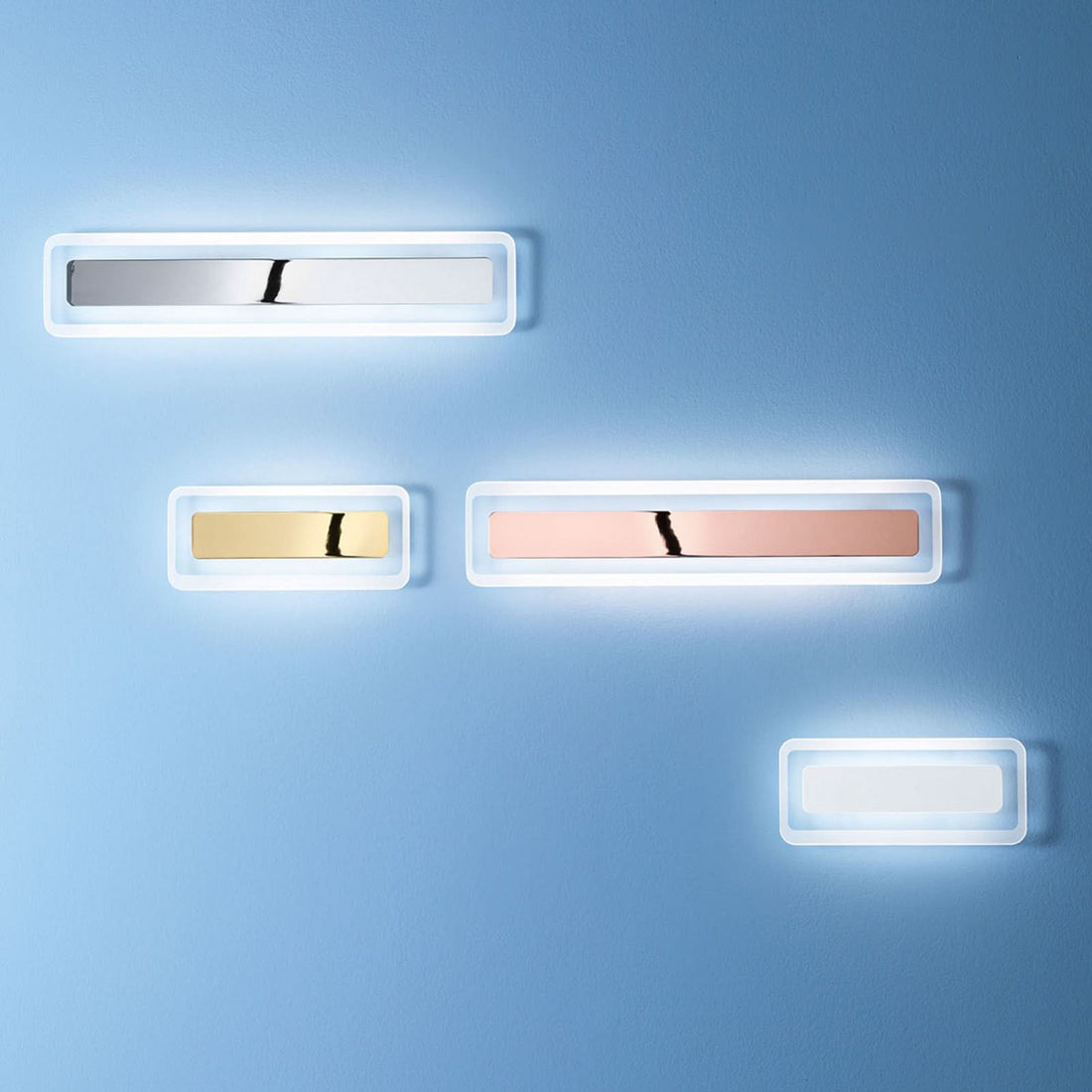 Applique murale LED Antille en verre, blanc et transparent, hauteur 13,5 cm