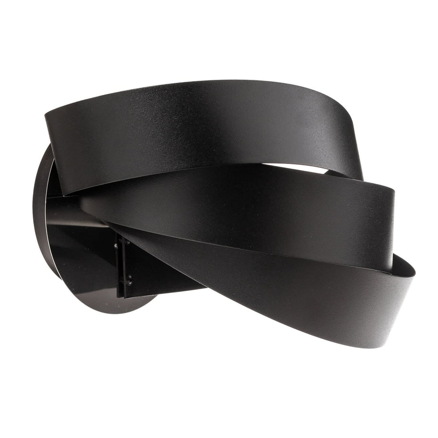 Applique murale Vento en métal, noir, hauteur 14 cm