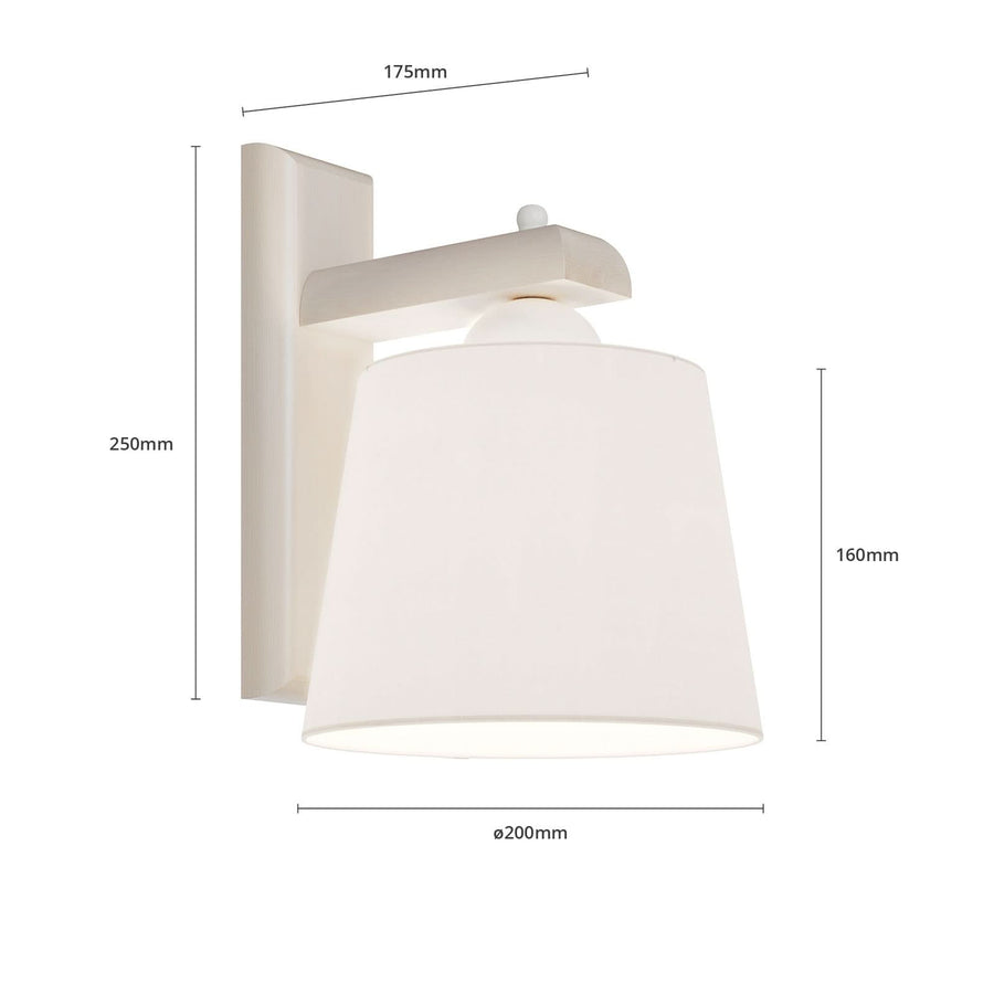 Applique murale Sweden en bois, blanc, hauteur 24,5 cm