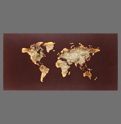 Applique murale Map rouille et dorée