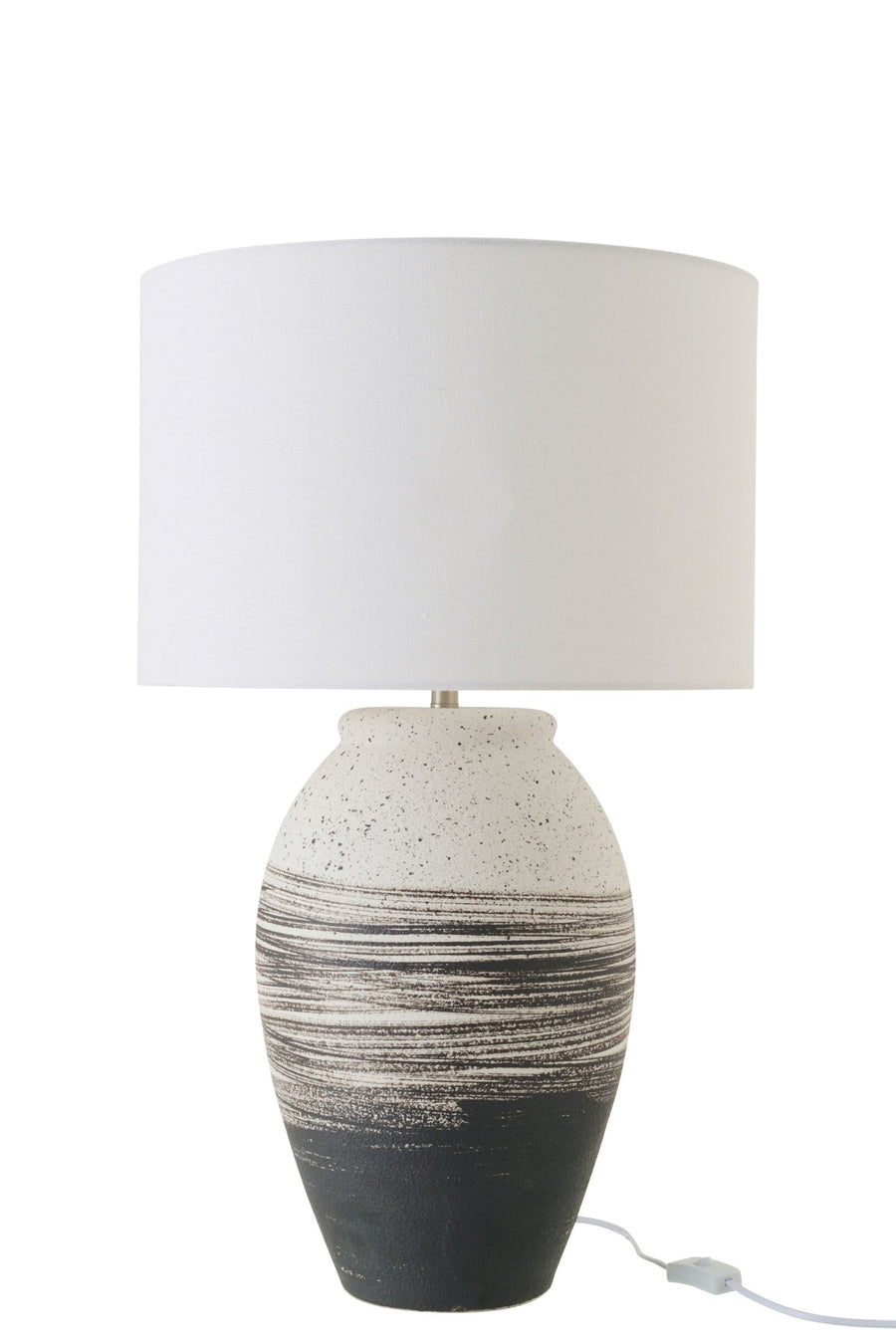 Lampe à poser Rolph en céramique noir et beige