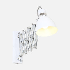 White industrial wall lamp, extendable arm with dimmer | Spring
