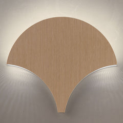 Applique murale LED Palm en métal, chêne, hauteur 34 cm