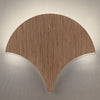 Applique murale LED Palm en métal, noyer, hauteur 34 cm