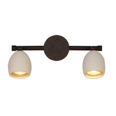 Applique murale Provence en céramique, brun foncé et blanc, 2 lumières, hauteur 17 cm