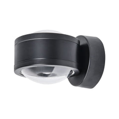 Applique murale Due Punto en métal, noir mat, 2 lumières, hauteur 9 cm, IP44
