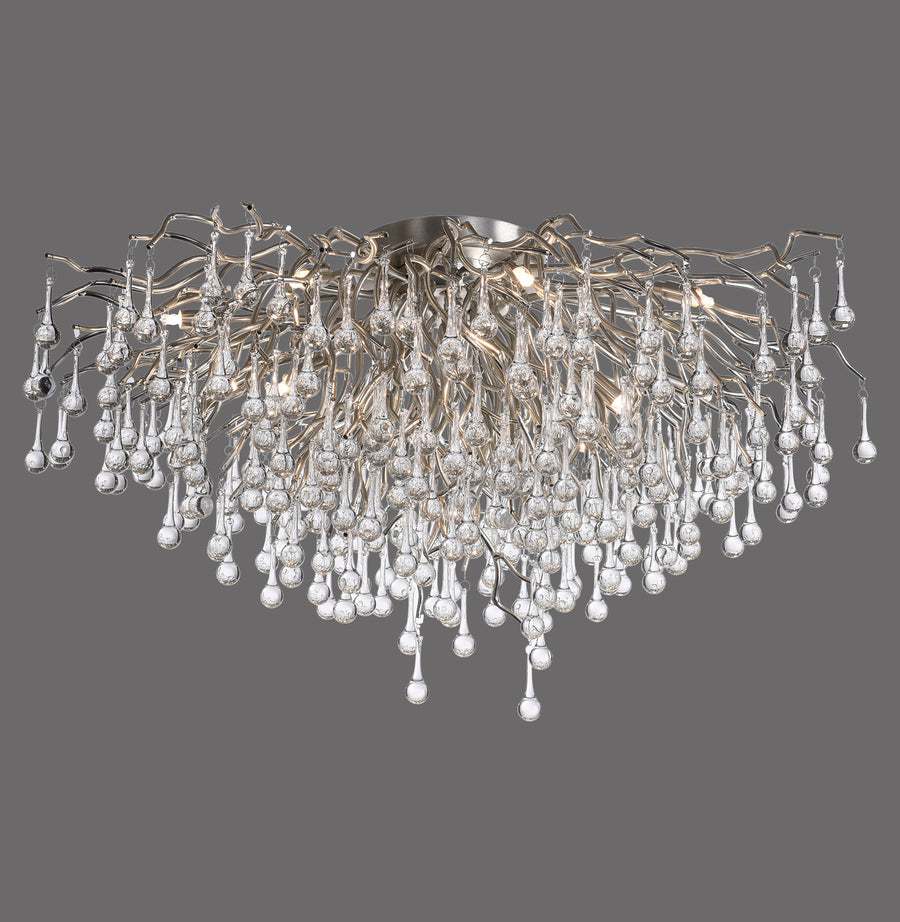 Plafonnier Icicle 14 lumières acier