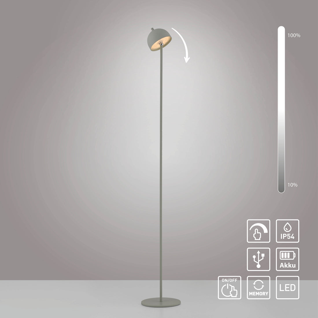 Lampadaire Bellis gris