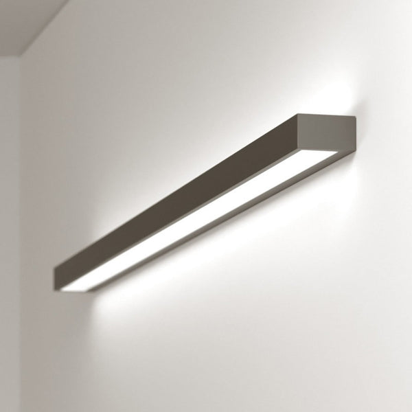 Applique murale LED Mera en acier, noir et blanc, hauteur 4,5 cm, 4000 K, 28 W