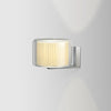 Applique murale Mercer A en verre, blanc et chrome, hauteur 15,4 cm, 5 W, largeur 20 cm