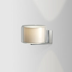 Applique murale Mercer A en verre, blanc et chrome, hauteur 15,4 cm, 5 W, largeur 20 cm, modèle 2