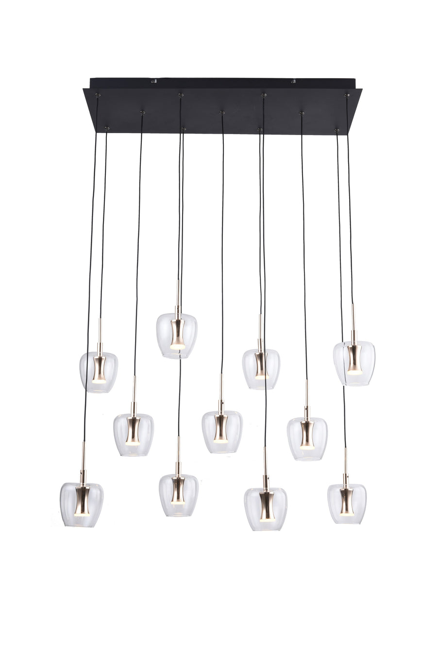 Suspension Nelson noire et dorée, verre (MD2291-11B-3BGT)