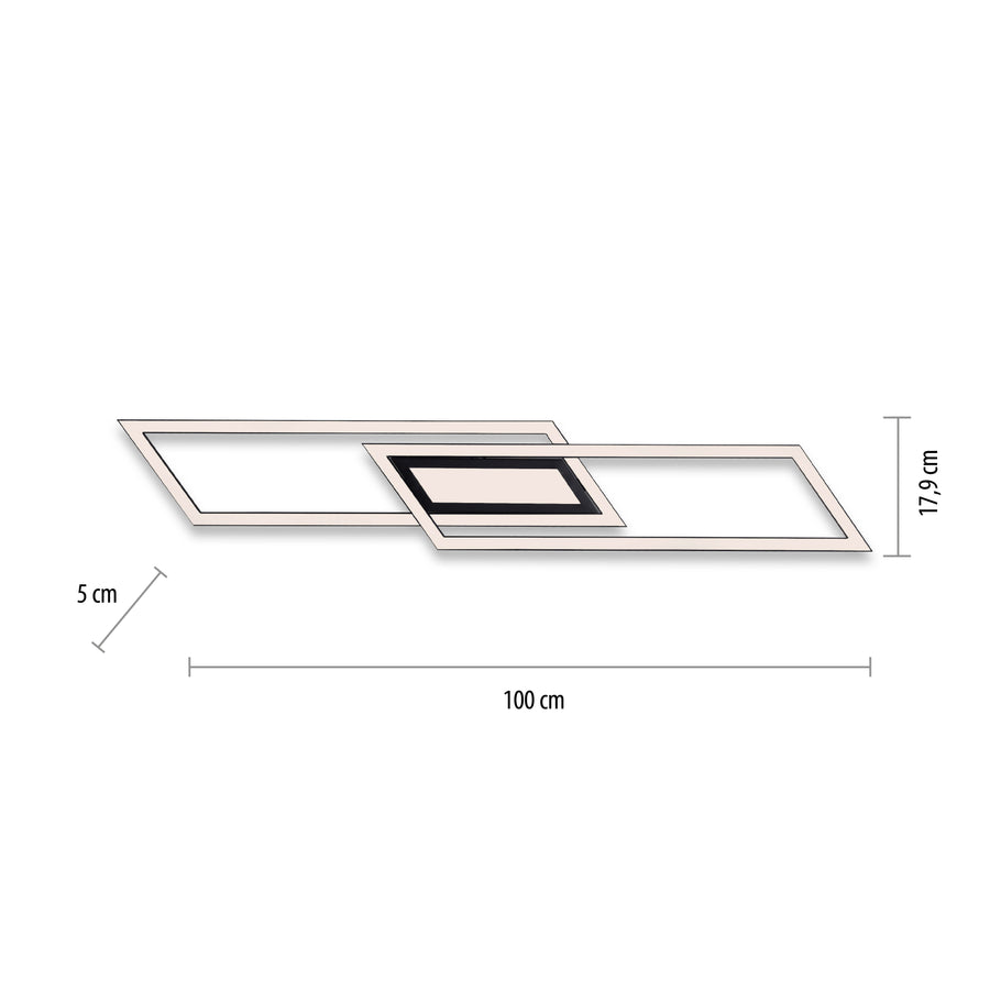 Plafonnier Asmin noir, L 17,9 cm