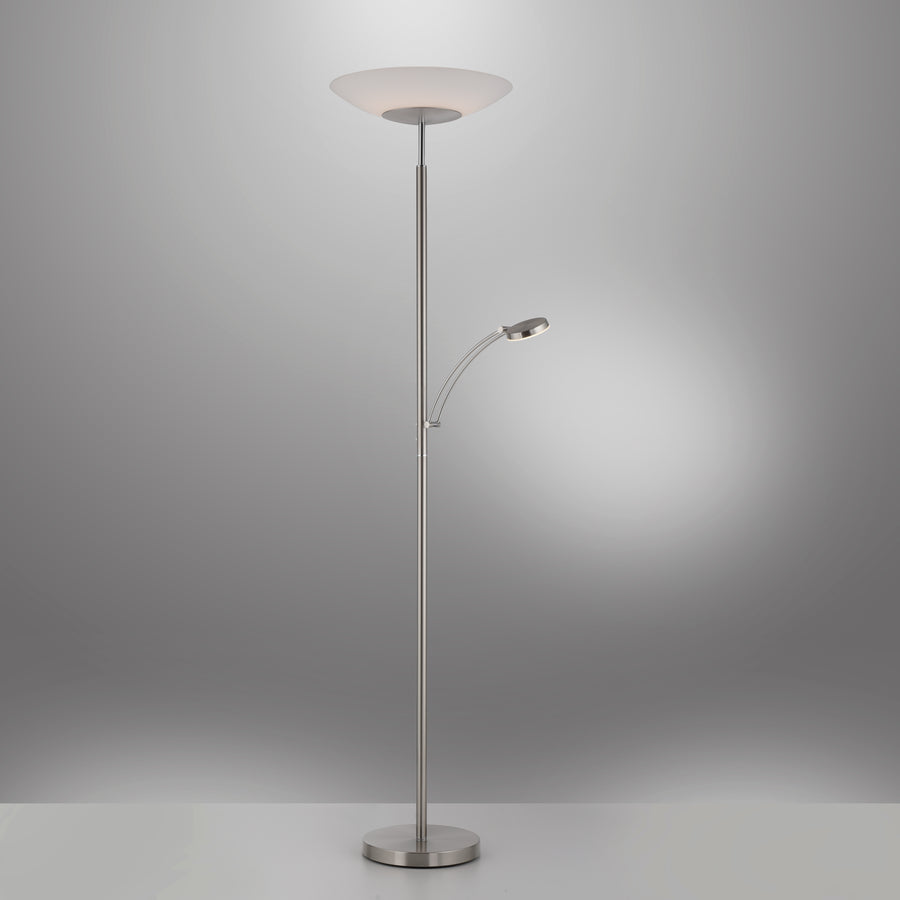Lampadaire Alfred acier, verre