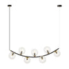Ritz 7-light pendant, black, transparent glass