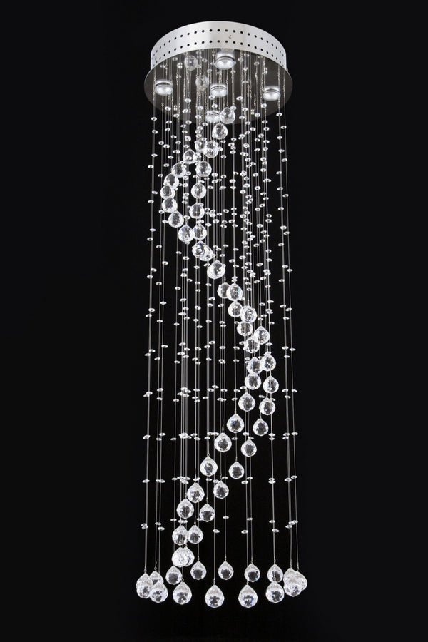 Spiral crystal pendant light