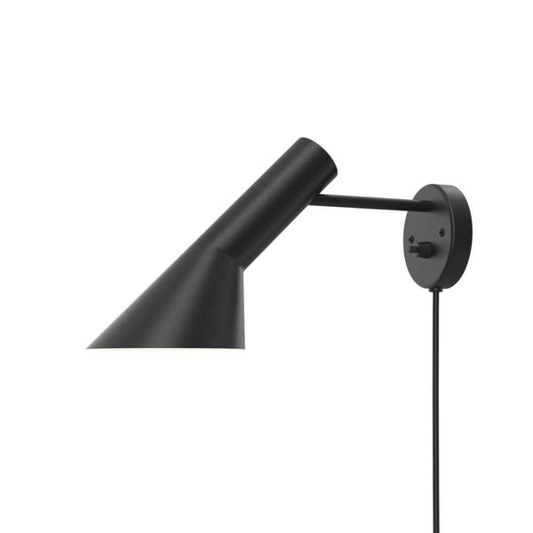 Applique murale AJ en acier, noir, hauteur 18 cm