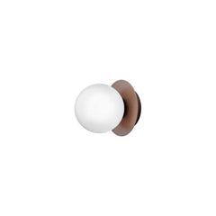 Applique murale Liila 1 en verre, bronze et blanc, Ø 14 cm, IP44