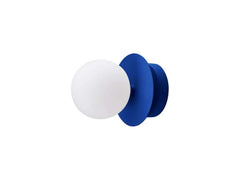 Applique murale ART Deco en verre, bleu et blanc, Ø 16 cm, IP44