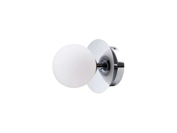 Applique murale ART Deco en verre, chromé et blanc, Ø 16 cm, IP44