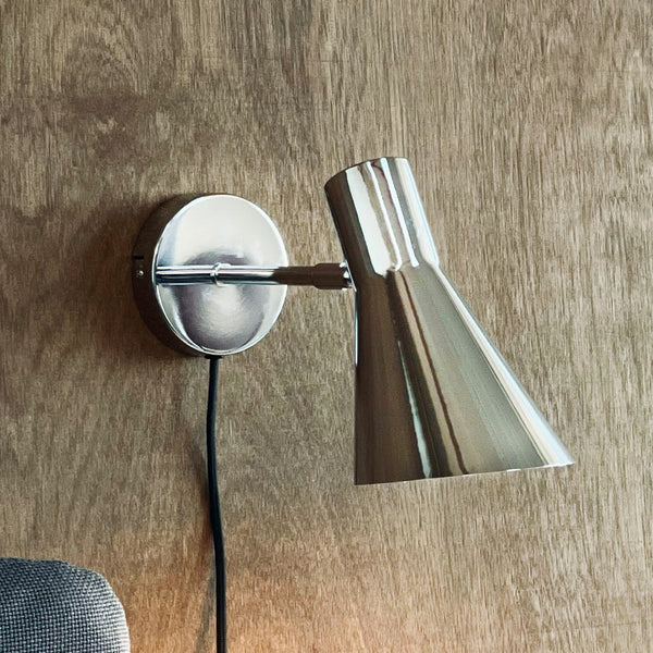 Applique murale DL12 en métal, chromé, Ø 12 cm