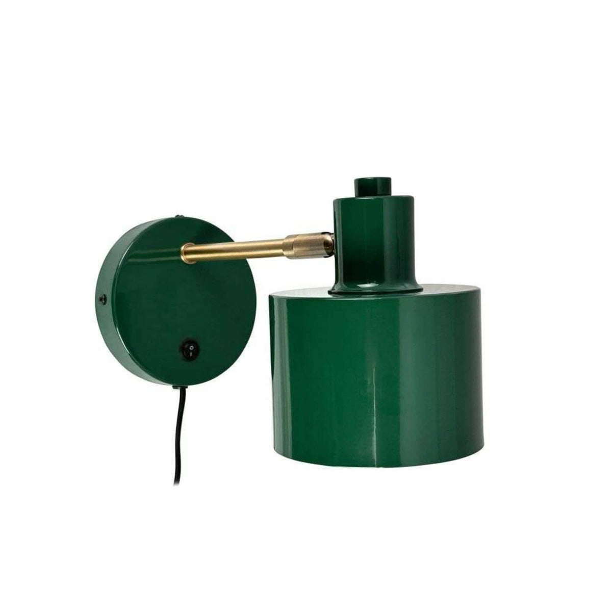 Applique murale Ocean en métal, vert foncé et laiton, hauteur 10,5 cm