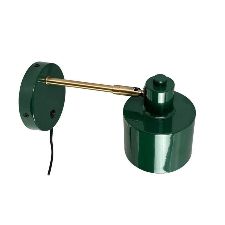 Applique murale Ocean en métal, vert foncé et laiton, hauteur 10,5 cm
