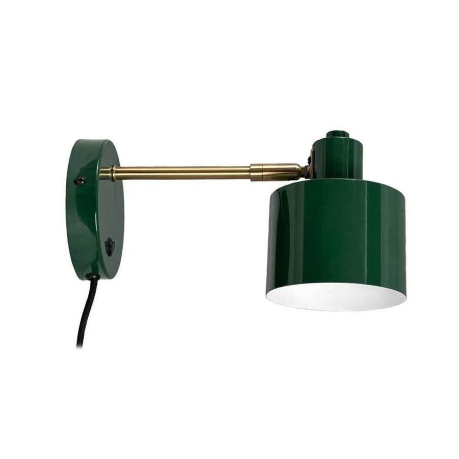Applique murale Ocean en métal, vert foncé et laiton, hauteur 10,5 cm