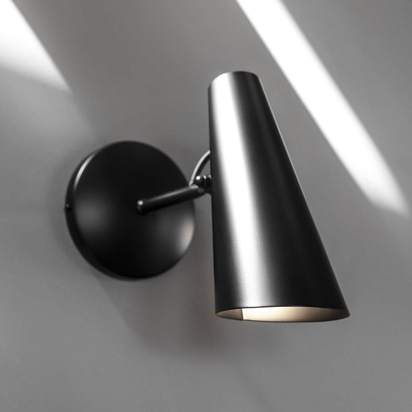 Applique murale Birdy 31 en aluminium, noir, hauteur 19 cm, 60 W