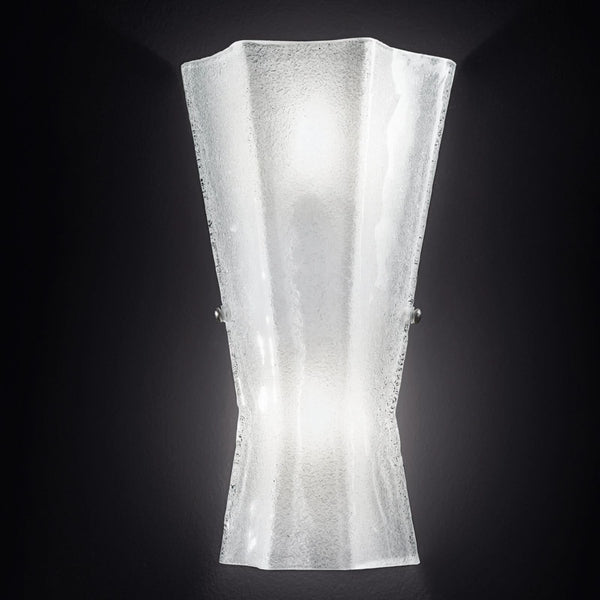 Applique murale Monja en verre, blanc, 2 lumières, hauteur 40 cm