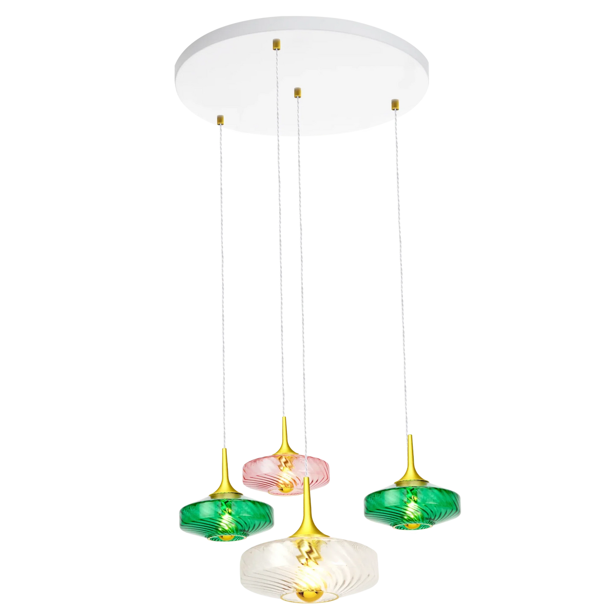 Suspension Roxanne 04 – Design Art Déco en verre soufflé et finition élégante