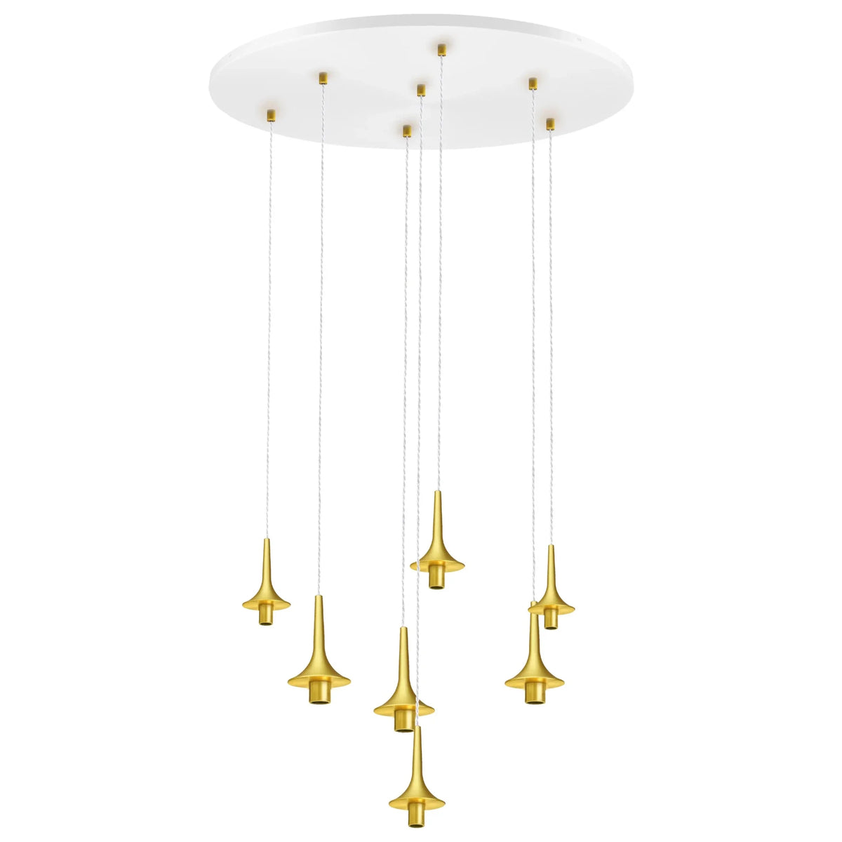 Rosace Roxanne 07 – Suspension architecturale 7 lumières en verre soufflé, style contemporain