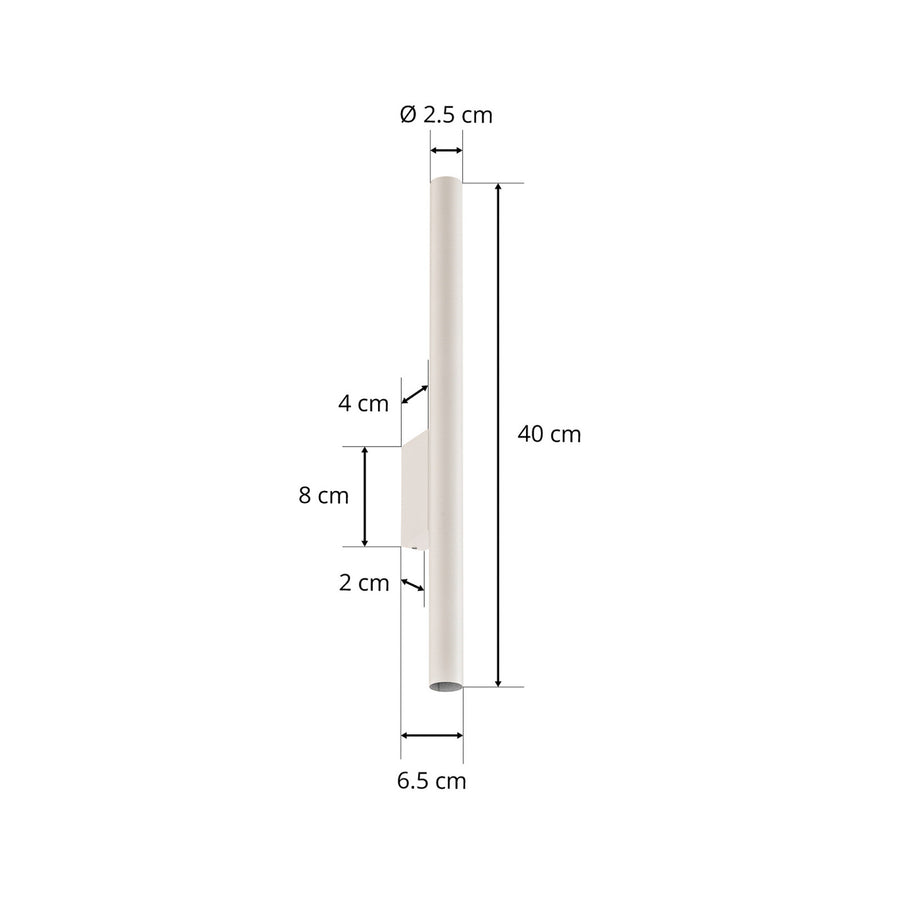 Applique murale Laser en acier, blanc, 2 lumières, Ø 2,5 cm