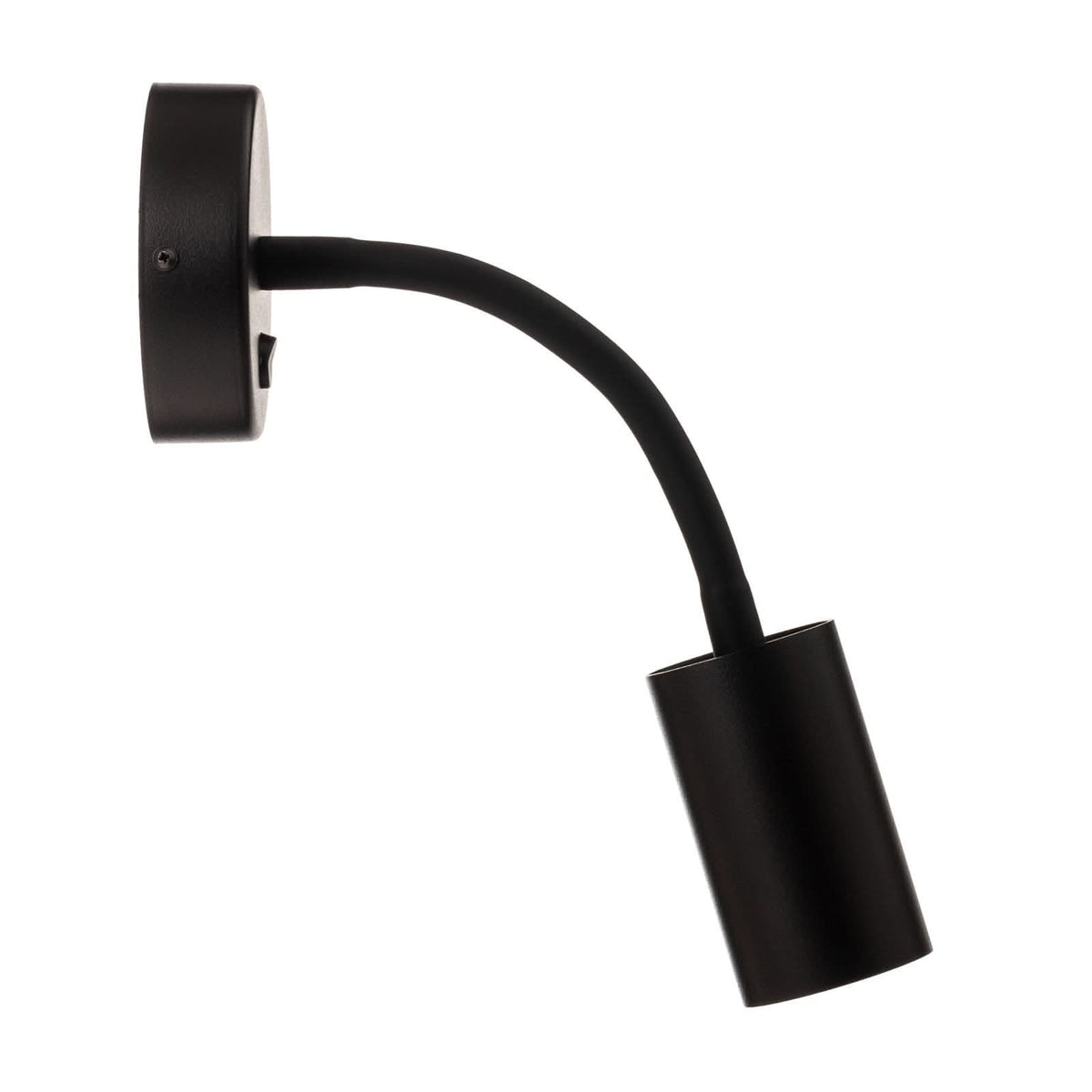 Applique murale Eye Flex S en acier, noir, Ø 5,5 cm