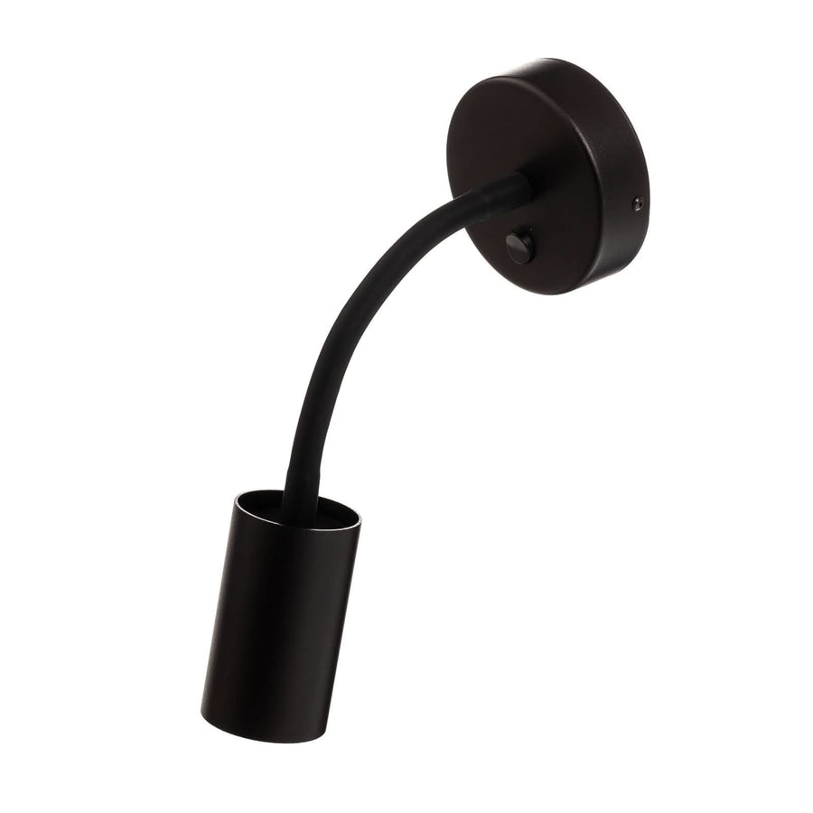 Applique murale Eye Flex S en acier, noir, Ø 5,5 cm