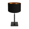 Stang 7197ZW black table lamp with rotary switch and black linen lampshade