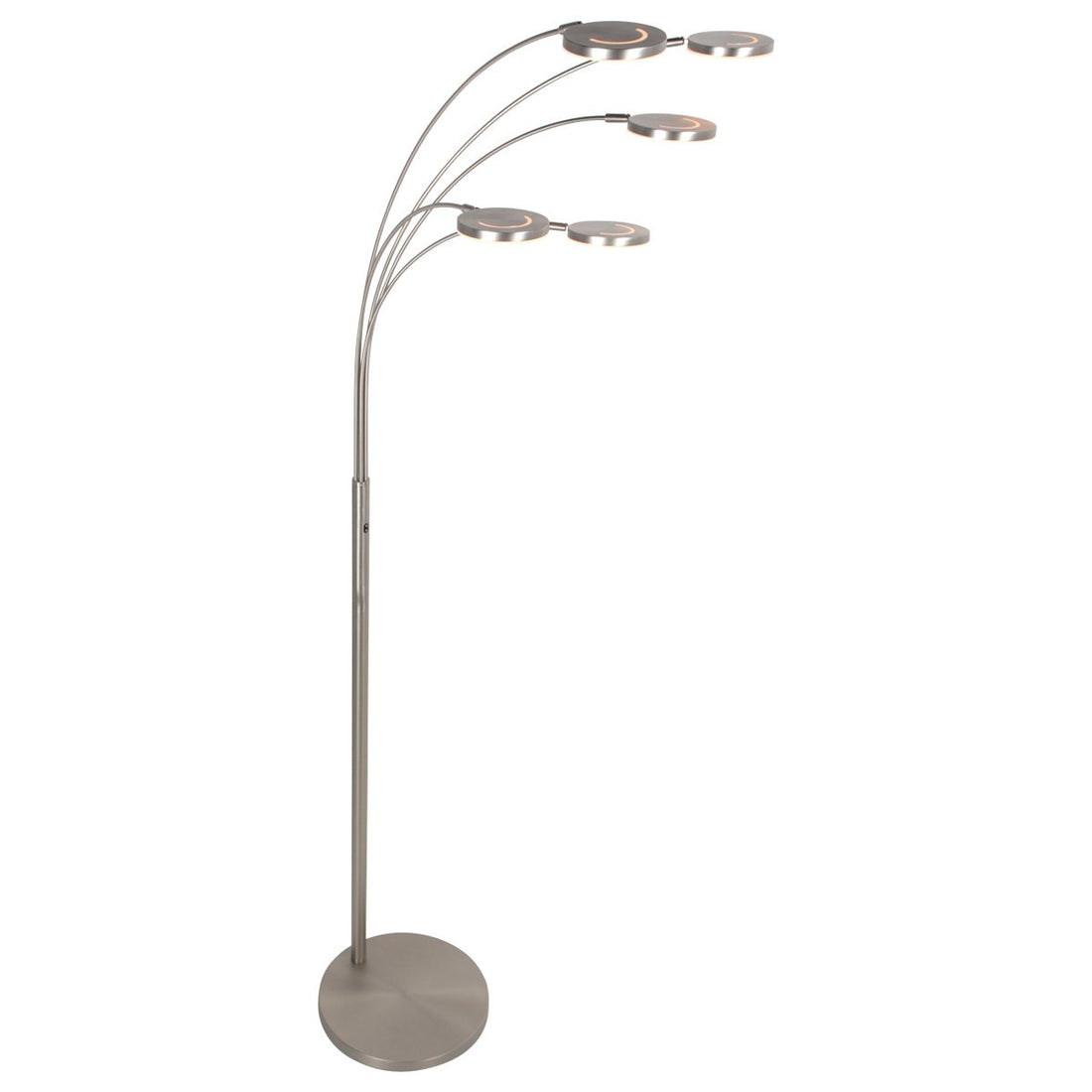 Lampadaire Soleil2 argenté, 5 lumières