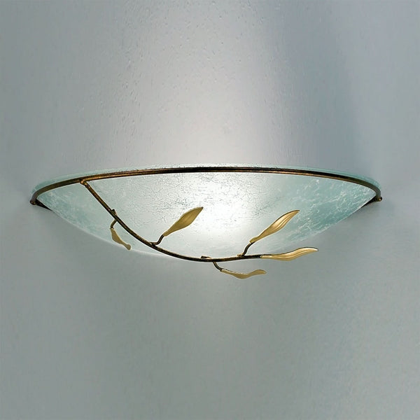 Applique murale Luca en verre, doré et blanc, hauteur 7 cm