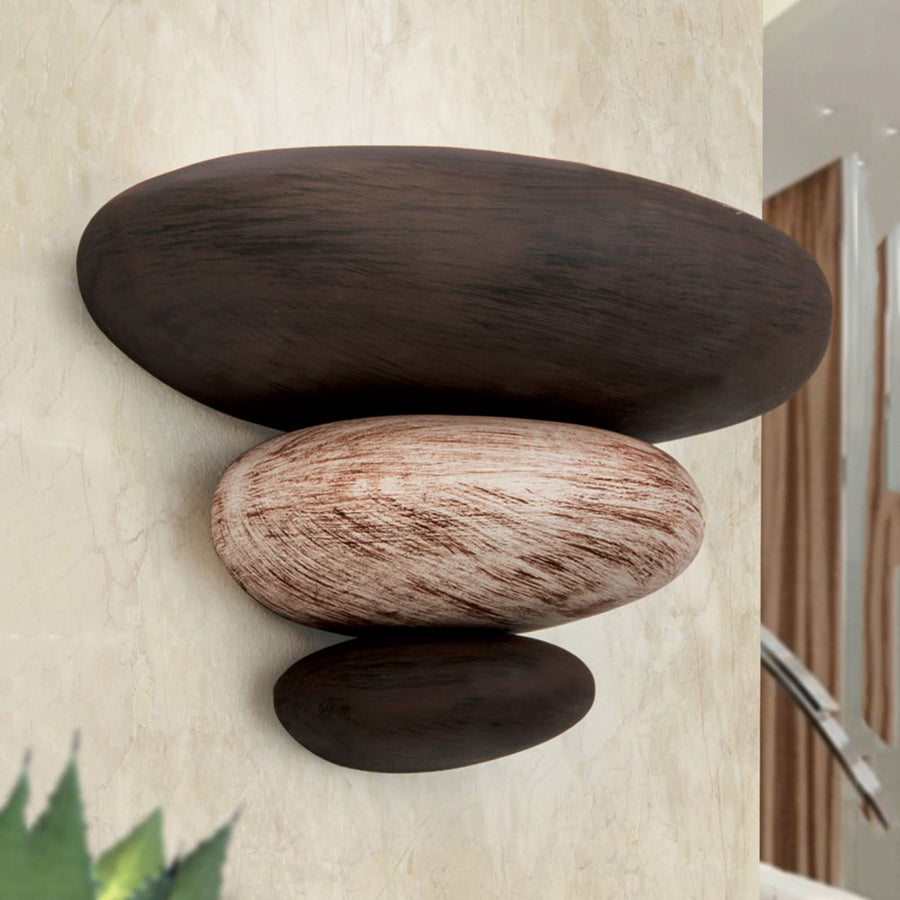 Applique murale Imitation en céramique, marron clair, hauteur 14 cm