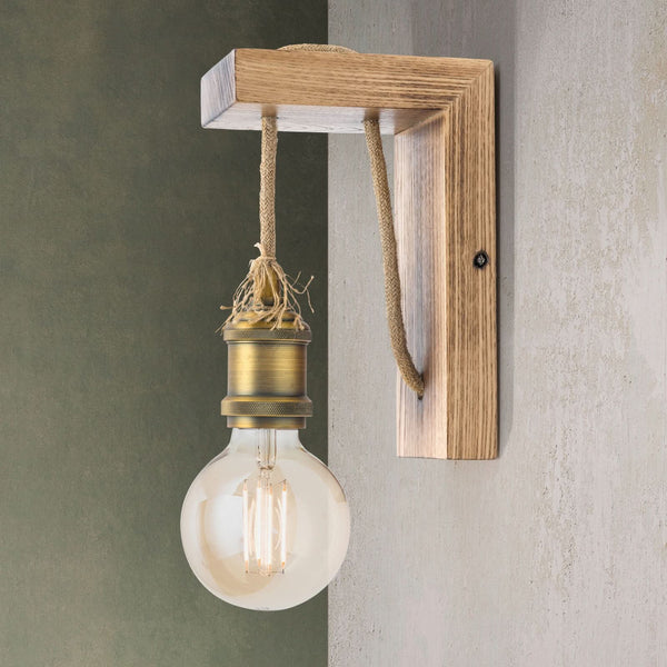 Applique murale Bassena en bois, hauteur 22 cm