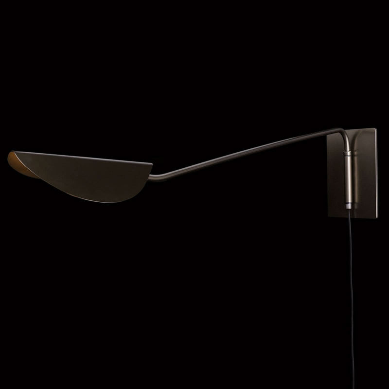 Applique murale Plume en métal, bronze, hauteur 21 cm, 40 W