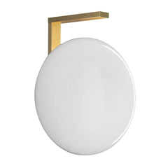Applique murale Alba 174 en verre, laiton et blanc, hauteur 32 cm