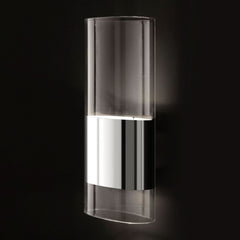Applique murale Line en aluminium, transparent, 2 lumières, hauteur 30 cm