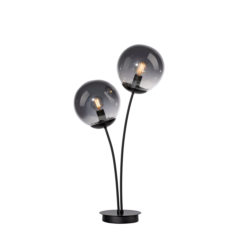 Lampe à poser Big Widow 2 lumières noire, verre