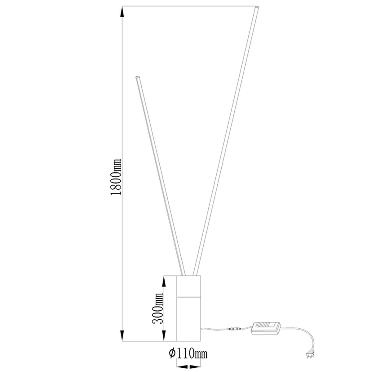 Lampadaire LED Vertical, Ø 11 cm, 44 W